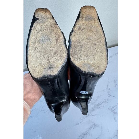 Salvatore Ferragamo Square Toe Leather Heels Pumps Size 8.5B - Picture 4 of 8